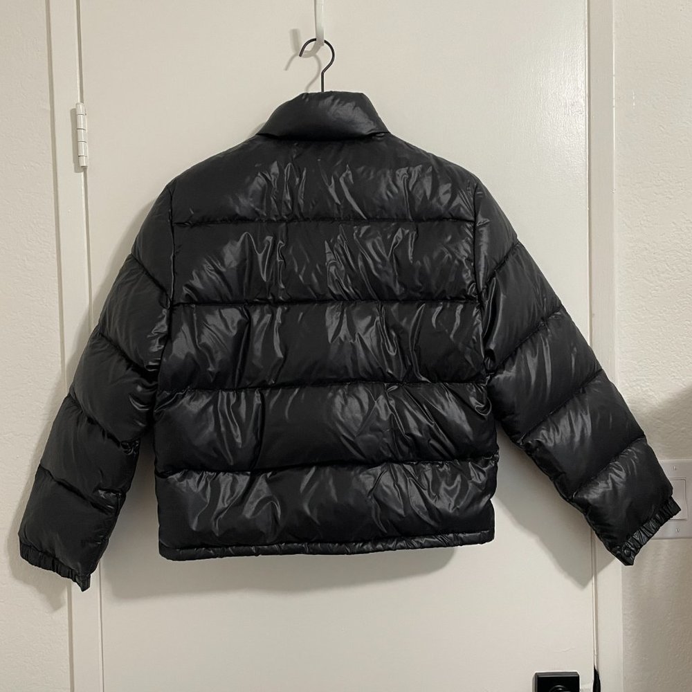 MONCLER Shiny Black Down Puffer Bomber Jacket Classic Winter Coat 0 / XS - Picture 7 of 14